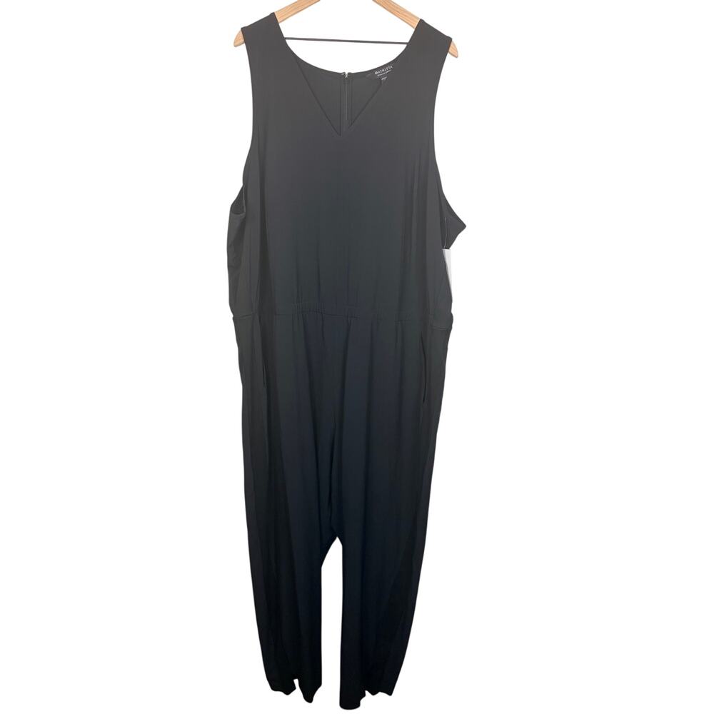 NWT Athleta Brooklyn Jumpsuit Black Size 26 Plus Sleeveless Ankle Travel